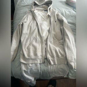 Ralph Lauren Cream and Gray Hoodie